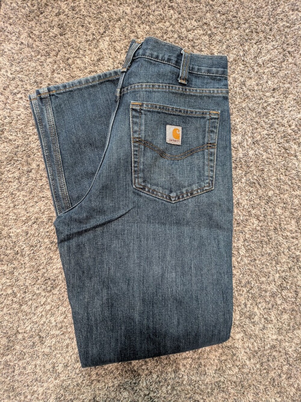 Carhartt Men's Medium Blue Relaxed Fit Work Jeans